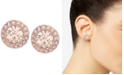 Givenchy Rose Gold-Tone Pav&eacute; Button Stud Earrings